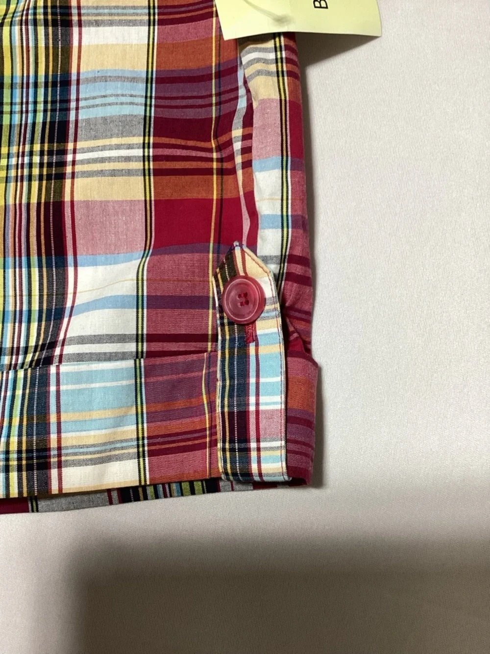 Y2K Bugle Boy Red Plaid Cotton Blend Low Rise Shorts